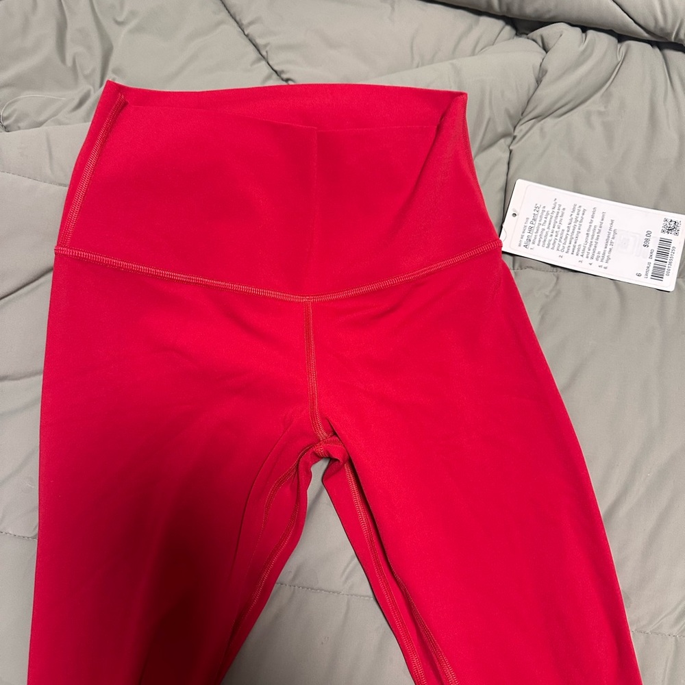 Lululemon Dark Red Leggings size 6 25”
